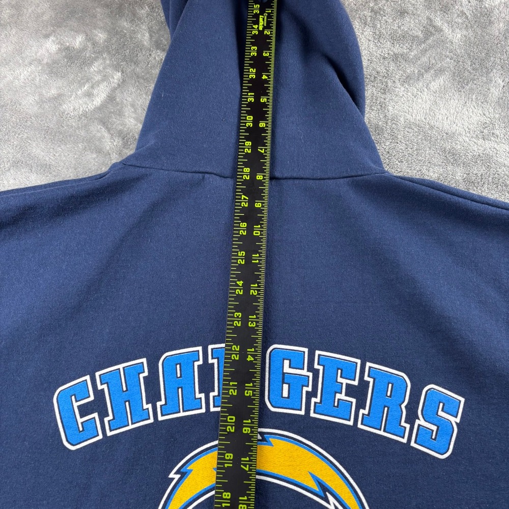 NFL Chargers Full Zip Hoodie Size Large Navy Blue Mens Gameday Fleece Sweatshirt - Picture 8 of 9